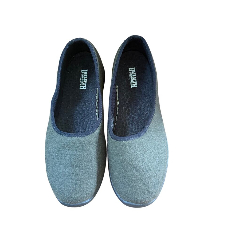 Duluth Trading Co Women Hawk Ridge Slip On Comfort Shoe SZ 9.5 Green Wool Blend